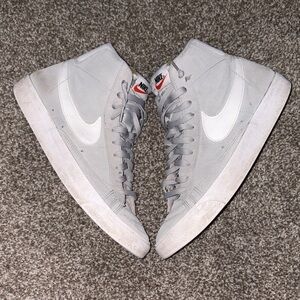 Nike Light Gray High-Tops with White Swoosh